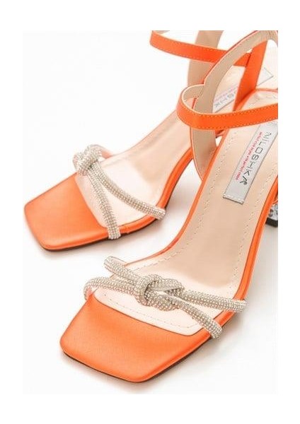 Kadın Fna Turuncu Saten Sandalet