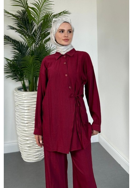 Narss Düğmeli Pantolun Takım Bordo modelleri