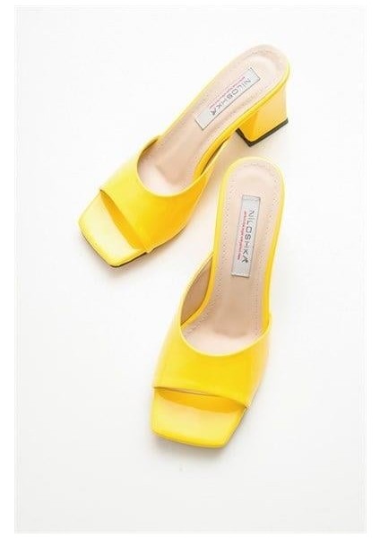 Kadın Dbln Sarı Rugan Terlik