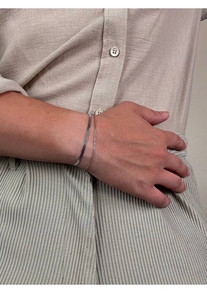 Silver Erkek Ikili Zincir Bileklik Kadın Paslanmaz Çelik Renk Atmaz Unısex Kararmaz Çelik Bileklik fiyatları