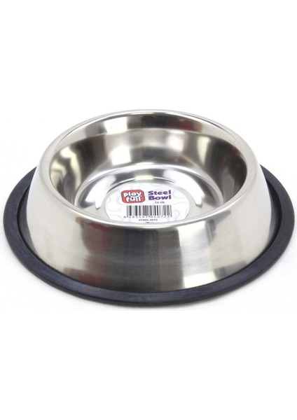 16 Oz Çelik Mama ve Su Kabı, Sağlam ve Şık Tasarım, Gri Renk