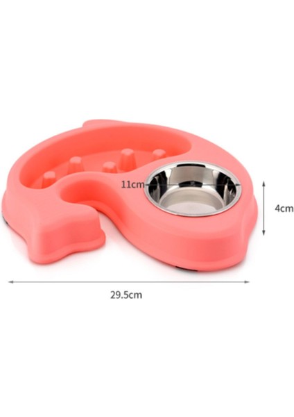 Pembe Balık Tasarımlı 29 cm Yavaş Yeme Mama ve Su Kabı fiyatları