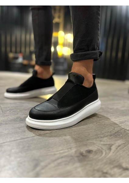 J911 Bağcıksız Lastikli Ortopedik Taban Günlük Erkek Spor Sneaker Ayakkabı Bt Siyah fiyatları