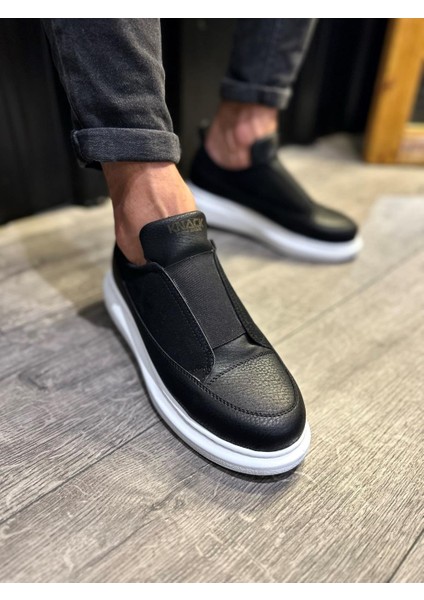 J911 Bağcıksız Lastikli Ortopedik Taban Günlük Erkek Spor Sneaker Ayakkabı Bt Siyah modelleri