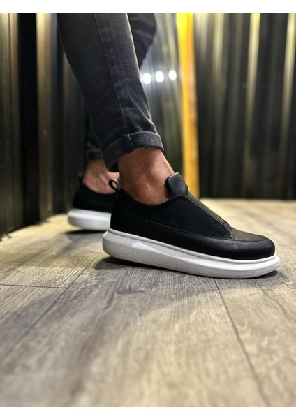 J911 Bağcıksız Lastikli Ortopedik Taban Günlük Erkek Spor Sneaker Ayakkabı Bt Siyah fırsatları
