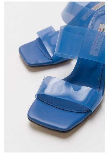 Kadın Opq Mavi Şeffaf Bantlı Terlik