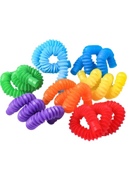 Pop Tubes Renkli Uzayan Plastik Hortum Bükülebilir Aktivite Borusu’ Duyusal Algısal Motor Gelişim