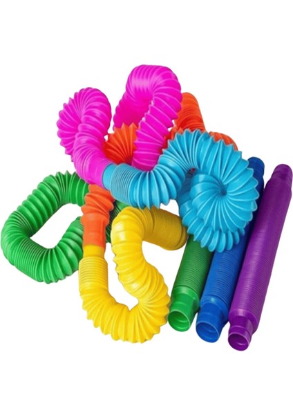 Pop Tubes Renkli Uzayan Plastik Hortum Bükülebilir Aktivite Borusu’ Duyusal Algısal Motor Gelişim modelleri