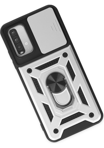 Xiaomi Redmi Note 9 4g Kılıf Pars Lens Yüzüklü Silikon - Gümüş Dpmah modelleri