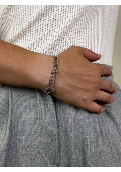 Silver Erkek Üçlü Zincir Bileklik Kadın Paslanmaz Çelik Renk Atmaz Unısex Kararmaz Çelik Bileklik fiyatları