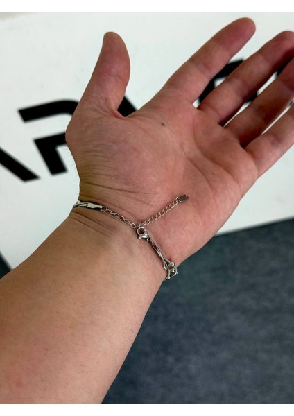 Silver Erkek Üçlü Zincir Bileklik Kadın Paslanmaz Çelik Renk Atmaz Unısex Kararmaz Çelik Bileklik indirimleri