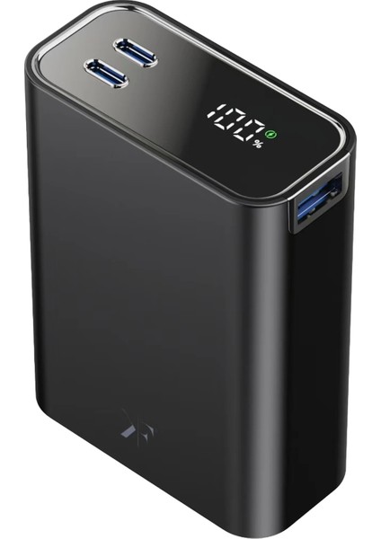 PW501 20.000 Mah Dijital Göstergeli 2 Adet 45W Type-C ve 22.5W USB Çıkışlı Şarj Pd Hızlı Şarj Magsafe Powerbank - Siyah Dpmah