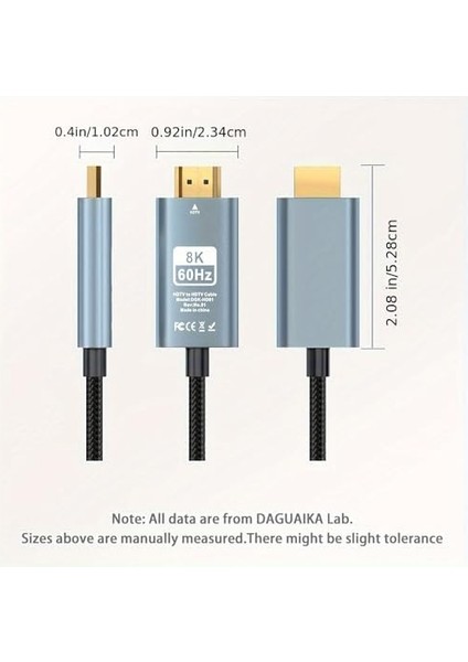 HDMI To HDMI Kablo, 8k 60Hz 200CM Yüksek Hızlı, HDMI Kablo 2 Metre Kablo Uzunluğu Vrr Tv/ps5/ps4/ Xbox Series X/monitör ile Uyumlu ZR860