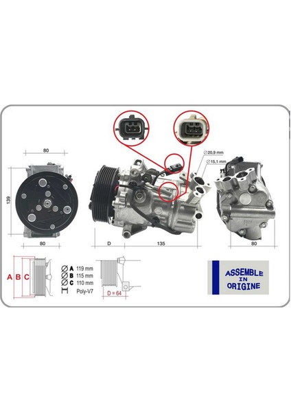 Klima Kompresörü Sifir Ürün Renault Clio V 19 Captur Ii 20 1.2 Tce 1.0 Sce 1.3tce Nissan Juke 1.2 Dpmah