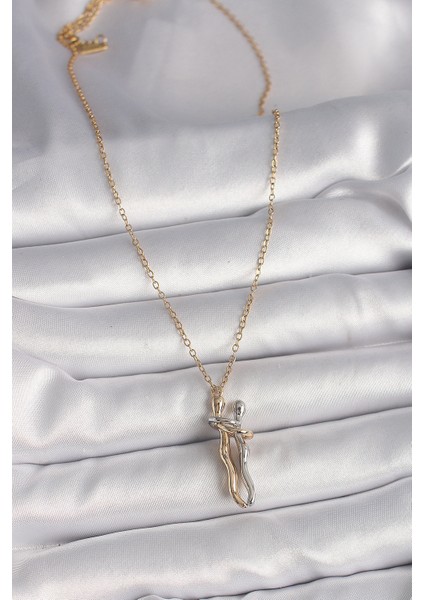 316L Çelik Gold Renk Zincir Renkli Sarılma Model Kadın Kolye fiyatları