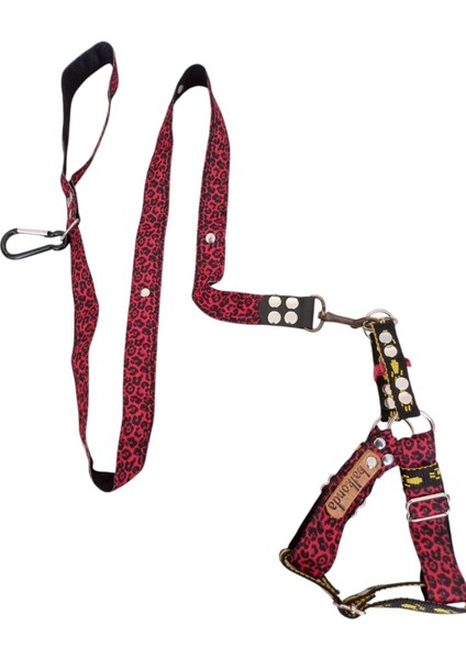 Köpek göğüs tasması minik ırk gezdirme kayışlı set göğüs ölçüsü:25-35cm ayarlamalı gezdirme kayışı:120cm dog harness TB3-8