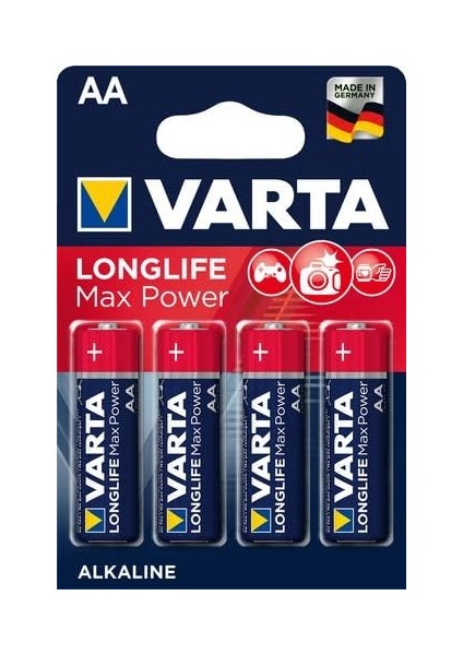 Longlife Max Power 4'lü Mignon Aa, Lr6 1.5V 2600MAH Alkalin Manganez Pil Seti