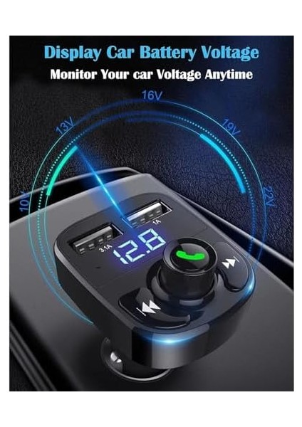 Otomatik Frekans Tanımalı Parazit Yok Fm Radyo Transmitter 3.1A Hızlı Şarj Micro Sd Bluetooth Mp3 Çalar Çakmaklık (GA02) modelleri