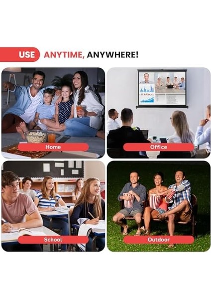 Upgraded 2018 Portable Projector Screen - Mobile Projection Screen Stand, Lightweight Carry & Durable Easy Pull Out System For Schools Meeting Conference Indoor Outdoor Use, 40 Inch (PRJTP46) modelleri
