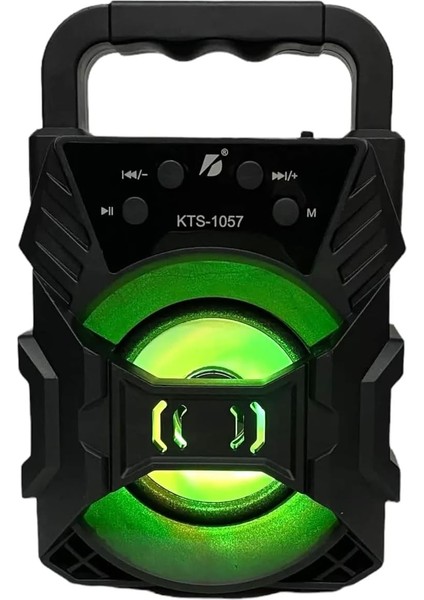 Bluetooth Hoparlör LED Işıklı Fm Radyo Kablosuz Hoparlör USB Flash-Hafıza Kart Giriş Ses Bombası 1057, Teknosepetim