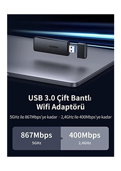 AC1300 USB 3.0 1300MBPS 2.4/5ghz Wi-Fi Kablosuz Alıcı Ağ Adaptörü