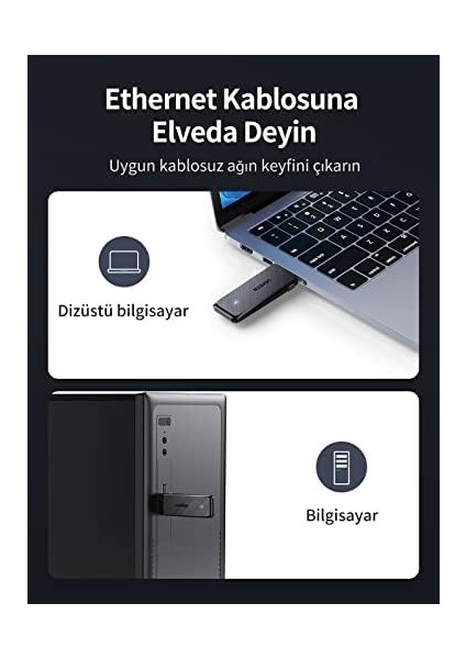 AC1300 USB 3.0 1300MBPS 2.4/5ghz Wi-Fi Kablosuz Alıcı Ağ Adaptörü