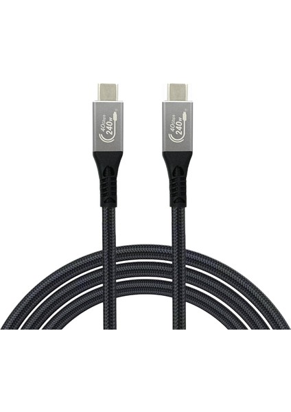 - USB 4 Hızlı Şarj, Data ve Görüntü Aktarım Kablosu - Type USB C Thunderbolt 4/3 Uyumlu, USB 4, 40GBPS Veri Aktarım, 240W Şarj Gücü, 8k 60Hz, 4K 144Hz / 120Hz / 60Hz, Hdr (1 Metre)