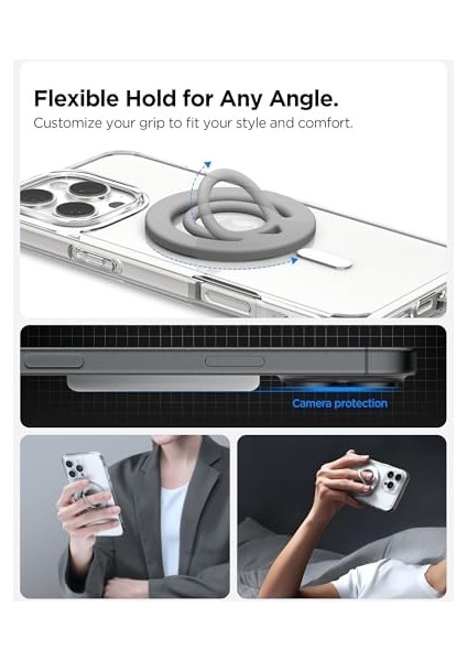 Magfit Dual Pop iPhone Için Manyetik Telefon Tutucu Magsafe Özellikli Ring Gray OM105 - AMP08887 fiyatları