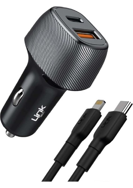 C498 38W 2x USB Type-C - Lightning Kablolu Araç Şarj Aleti