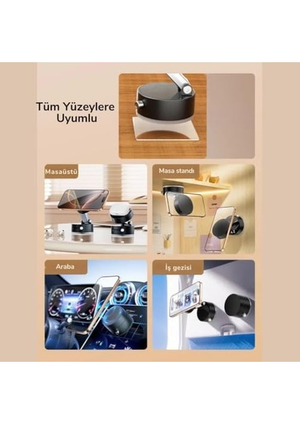 Tüm Yüzeylere Uyumlu Sök Tak Vantuzlu Magnetic Araç Içi Telefon Tutucu Masaüstü Telefon Standı modelleri