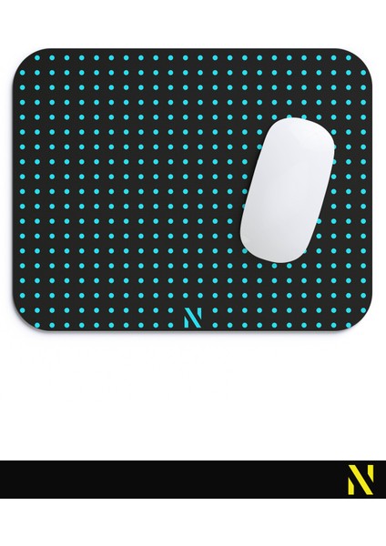 Turkuaz Renkli Dot Nokta Desenli Ergonomik Mouse Pad - 23 cm x 19 cm - Kaydırmaz Taban Ev ve Ofis Kullanımı Fare Altlığı Mousepad fırsatları