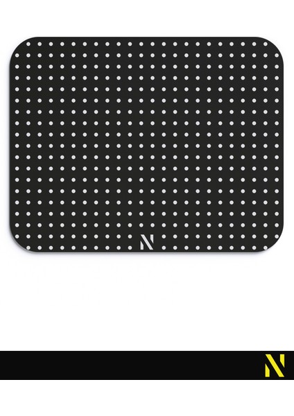 Gri Renkli Dot Nokta Desenli Ergonomik Mouse Pad - 23 cm x 19 cm - Kaydırmaz Taban Ev ve Ofis Kullanımı Fare Altlığı Mousepad