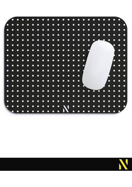 Beyaz Renkli Dot Nokta Desenli Ergonomik Mouse Pad - 23 cm x 19 cm - Kaydırmaz Taban Ev ve Ofis Kullanımı Fare Altlığı Mousepad fırsatları
