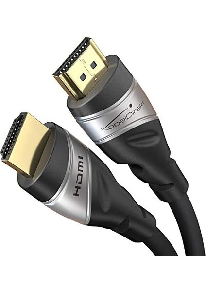 - 10K & 8k HDMI Kablosu, HDMI 2.1 B - 3m, 0,5-5m Arası Mevcut - Sertifikalı, Almanya Da Geliştirilmiş (Ultra Yüksek Hız Kablosu Pc, Ps5, Xbox, Monitör ve Tv Için - Siyah-Gümüş)