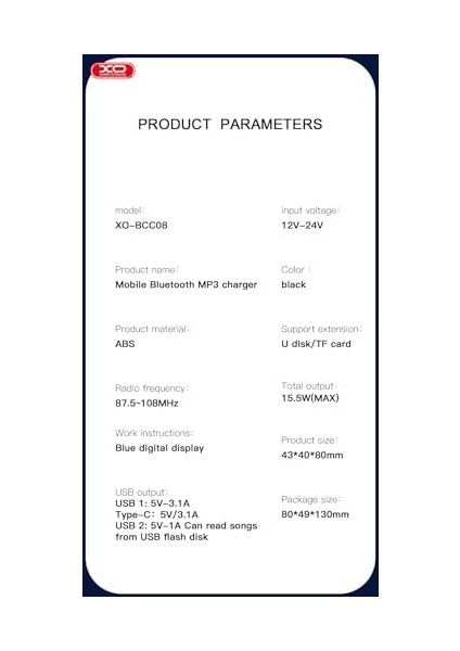 BCC08 Araç Çakmaklık Hızlı Şarj, Bluetooth 5.0 Fm Transmitter, 3 USB Çıkışlı Araç Şarj Cihazı, 15.5W, LED Ekran, Eller Serbest Modu, Yüksek Ses Kalitesi, Müzik Çalma, Siyah