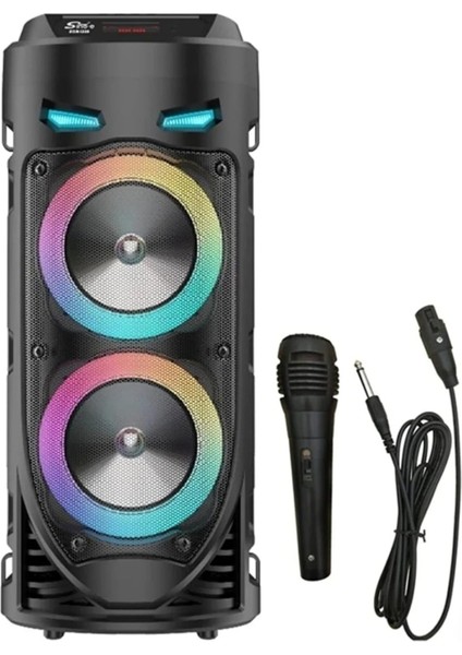 - Taşınabilir Bluetooth Hoparlör Kablosuz Speaker LED Işıklı Ses Bombası Party Box Hoparlör