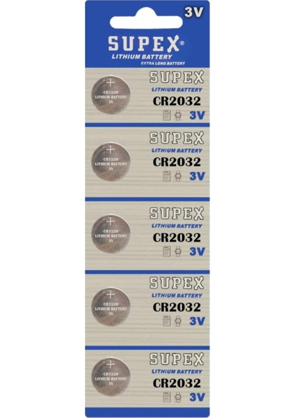 CR2032 3V Lityum Düğme Pil 5'li Kart