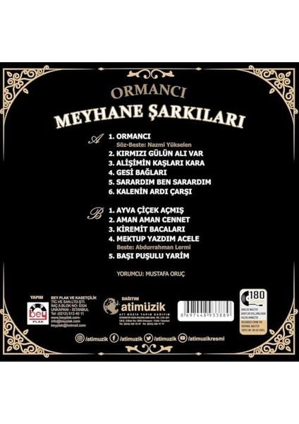 Yonca Meyhane Şarkıları - Ormancı (Plak) fiyatları