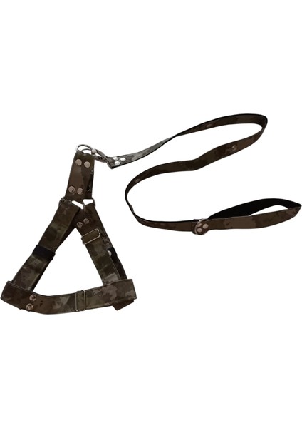 Köpek göğüs tasması gezdirme kayışlı set orta ve büyük ırk kamuflaj kumaş genişlik:3cm göğüs ölçüsü:55-95cm ayarlamalı K.uzunluk:120cm dog harness TB3-4 fiyatları