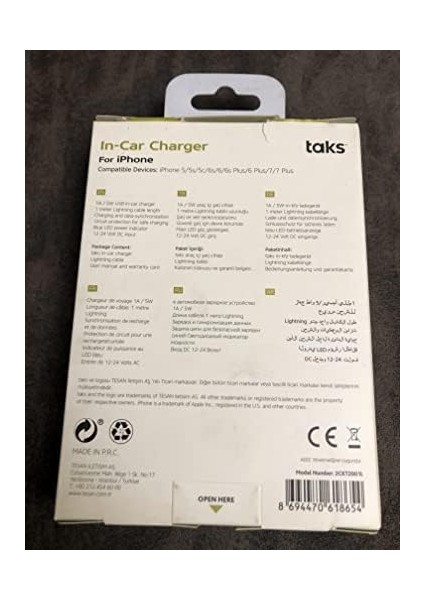 USB Kablolu Araç Şarj Aleti Lightning 1000 Ma fiyatları