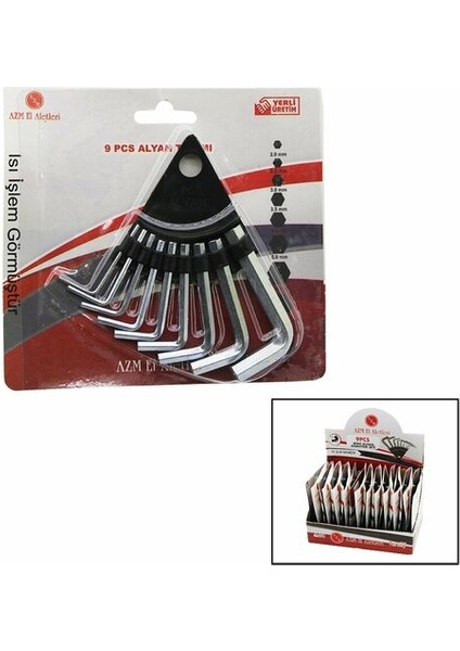 10 Parça Kartlı Alyan Anahtar Takım SETİ120MM-NO-1.5-10