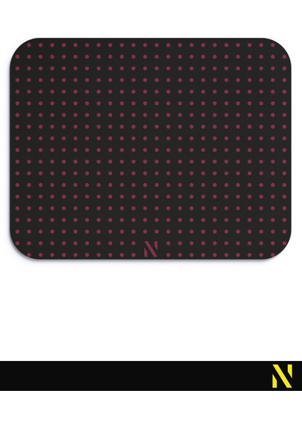 Bordo Renkli Dot Nokta Desenli Ergonomik Mouse Pad - 23 cm x 19 cm - Kaydırmaz Taban Ev ve Ofis Kullanımı Fare Altlığı Mousepad