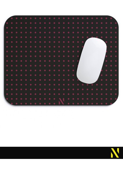 Bordo Renkli Dot Nokta Desenli Ergonomik Mouse Pad - 23 cm x 19 cm - Kaydırmaz Taban Ev ve Ofis Kullanımı Fare Altlığı Mousepad fırsatları