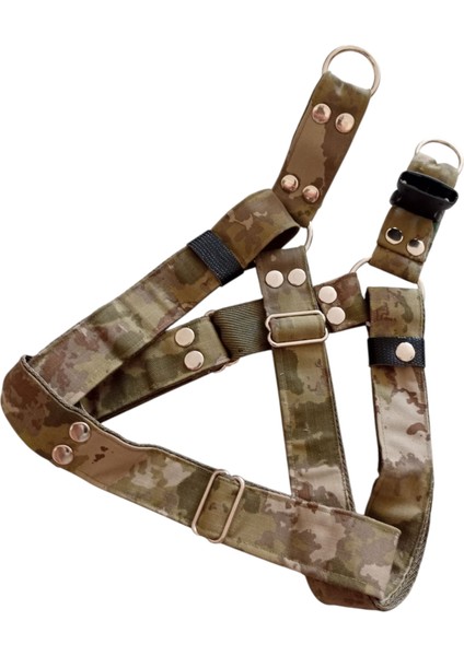 Köpek göğüs tasması orta ve büyük ırk kamuflaj destekli kumaş genişlik:3cm göğüs ölçüsü:55-95cm ayarlamalı dog harness GT4-7 modelleri