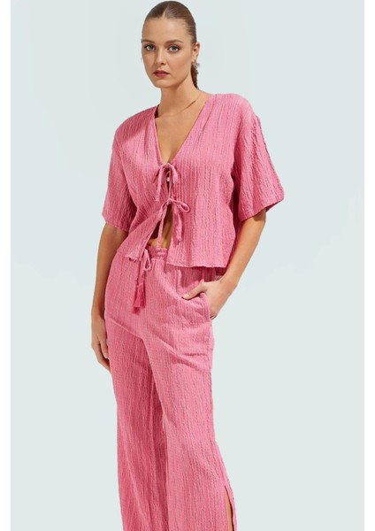 Plaj Şıklığı Dokuma Keten Karışımlı Rahat Pantolon Takım Trend Tasarım Modern Stil fiyatları