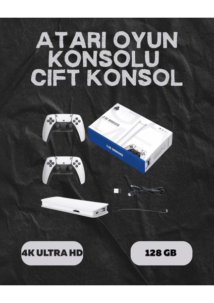 M15 Retro Konsol - 20.000 Oyunlu, Çift Gamepadli, 4K HDMI