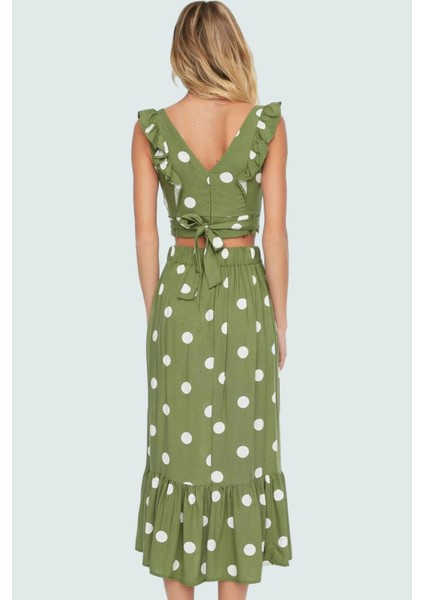 Rahat Puantiyeli Viskoz Bluz Etek Takım Plaj ve Günlük Kullanım Dayanıklı Malzeme Trend Tasarım modelleri