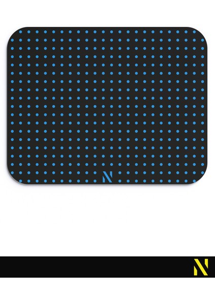 Mavi Renkli Dot Nokta Desenli Ergonomik Mouse Pad - 23 cm x 19 cm - Kaydırmaz Taban Ev ve Ofis Kullanımı Fare Altlığı Mousepad