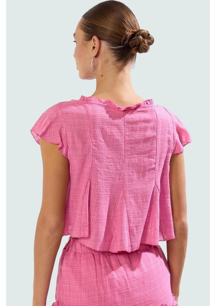 Pamuklu Viskoz Örme Bluz Etek Takım Dik Yaka Reglan Kol Yazlık Plaj Rahat Kullanım Dayanıklı Malzeme modelleri