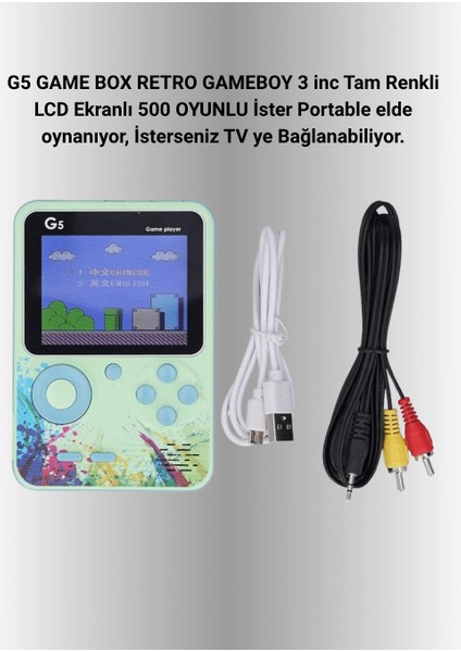 G5 Game Box Retro Mini Oyun Konsolu - 500 Dahili Oyun